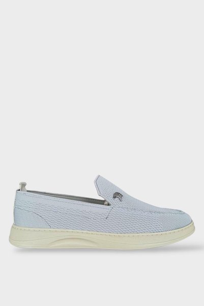 Jagulep Men's Knitwear Summer Genuine Leather Casual Shoes Gray