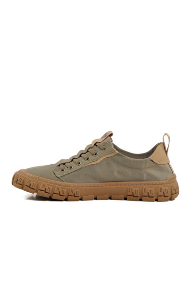 Guja Khaki Linen Lace-Up Lightweight Comfortable Flexible Sole Men's Casual S...
