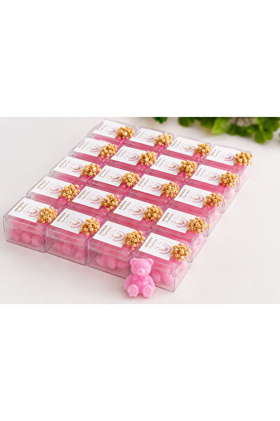 Genel Markalar Kişiye özel tasarım pembe ayıcıklı mum