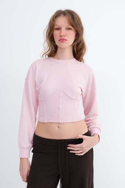 Addax Hanorac crop cu corset în talie S11289