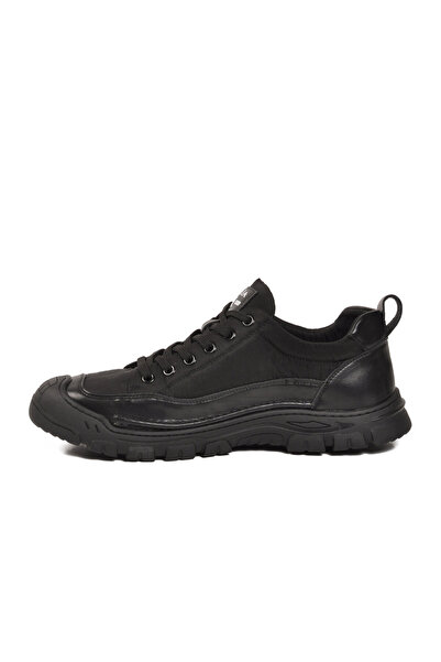Guja Black Genuine Leather Lace-Up Men's Casual Walking Shoes 25Y525-5