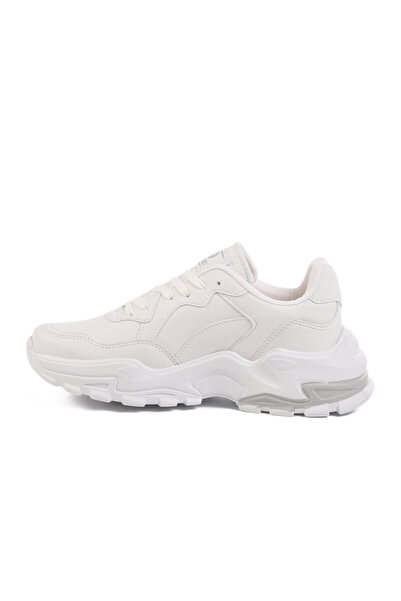 WALKWAY White Lace-Up Thick Soled Women's Walking and Sports Shoes Sneaker 159