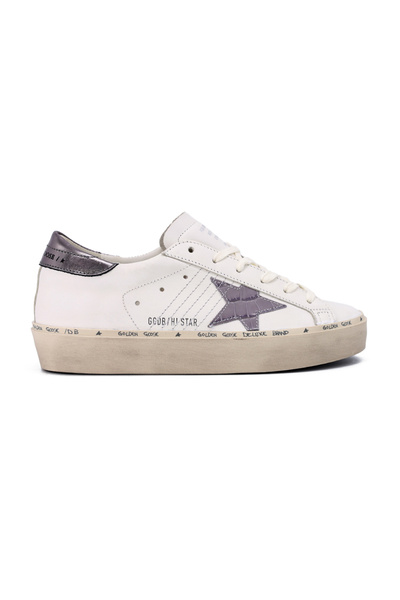 Golden Goose Hi Star Beyaz- Gri Mor Deri Sneaker