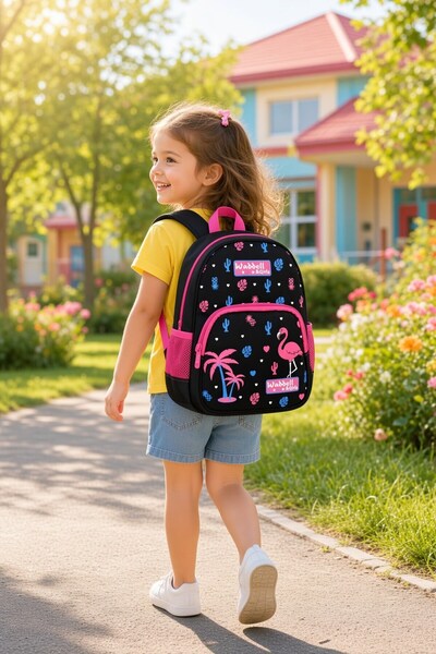 DODOMAR Flamingo Kindergarten Backpack 30X25X12 cm for Children Preschool Nur...
