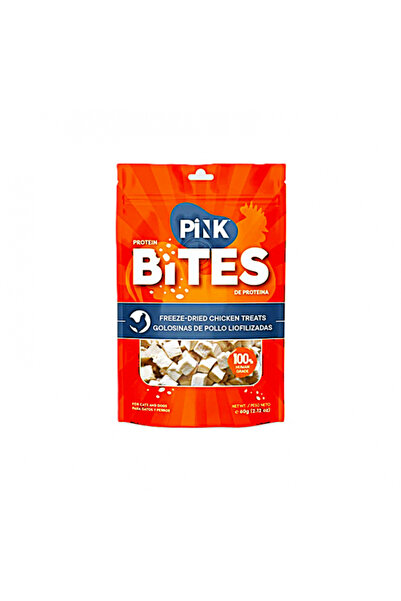 PINK Protein Bites Freeze Dried Chicken Treats for Cats and Dogs 60g 100% Pur...