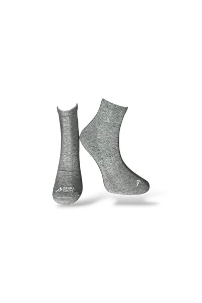 Mevo Single Unisex Plain Gray Colored Booties Socks