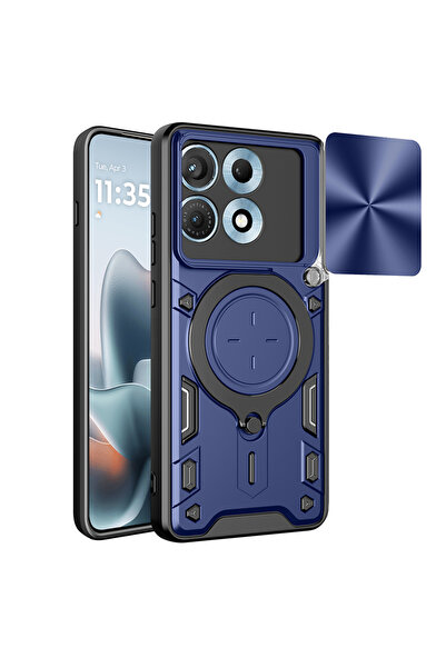 OEM Калъф за Motorola Edge 70 Max SSKY258 със стойка и броня, син, неръждаема...