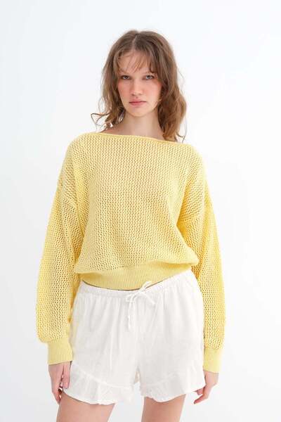 Addax Openwork Knitwear Sweater T10358