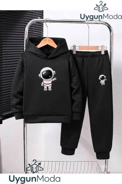 UygunModa Small Astornot Printed Hooded Thick Cotton Inside Lined Sweatpants ...