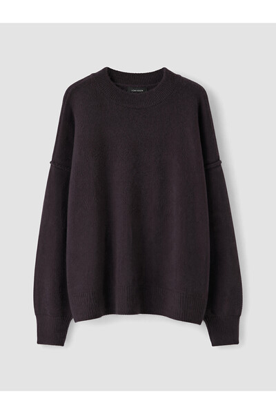 LC Waikiki Lcw Vision Plum Crew Neck Oversize Women's Knitwear Sweater