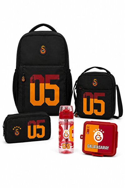 Galatasaray Lisanslı 1905 Baskılı 5'li Okul Seti - Okul Çantası, Beslenme Çan...