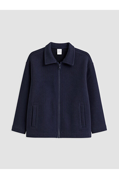 LC Waikiki Lcw Kids Navy Blue Boy's Zippered Cardigan