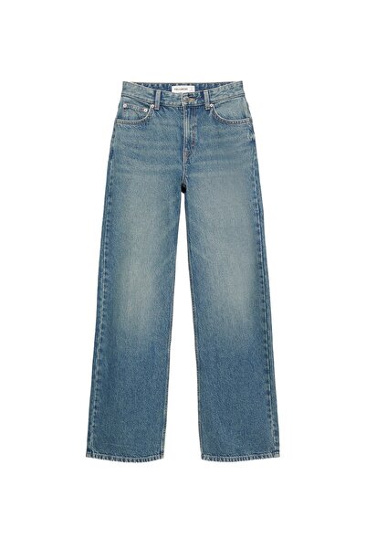 Pull & Bear Yüksek bel geniş düz paça jean