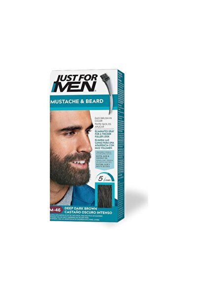 Just For Men Mustache & Beard Brush-In Color Gel, Deep Dark Brown