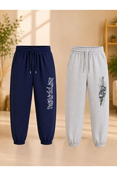 cm buseyiz Set de pantaloni de trening din 2 piese cu imprimeu pentru copii B...