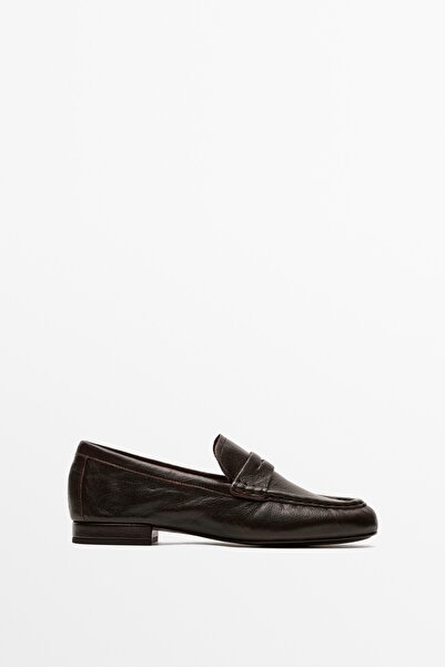 Massimo Dutti Yumuşak deri maskeli makosen
