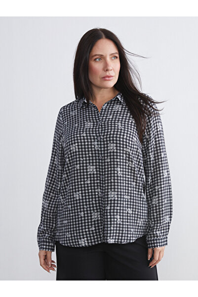 LC Waikiki Lcw Grace Gray Plaid Women's Shirt