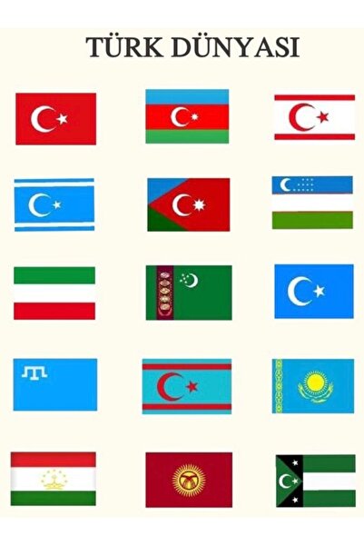Limitless Design Turkish World Flags Set 22X30 cm