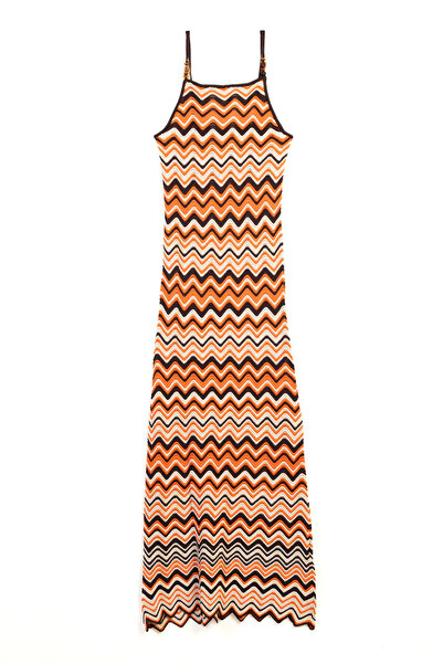 Nisan Rochie tricotată cu model zigzag ACI MARO-ORANGE