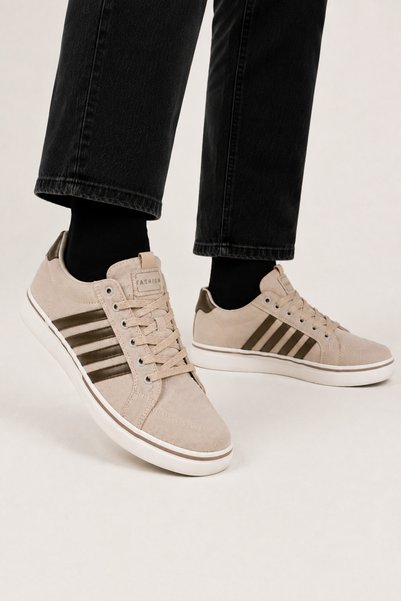 Jagulep Men's Faylon Sole Linen Sneaker Shoes Beige