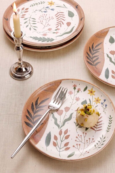 Rivaİstanbul Soft Bloom Nordic Cake Plate 4-Piece Cake & Presentation Plate 2...