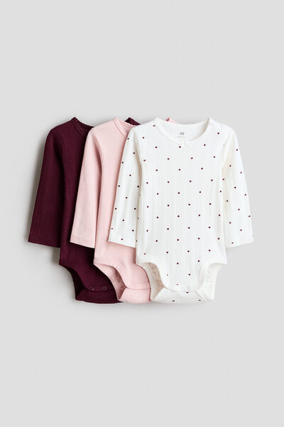 H&M 3'lü Delik Desenli Body