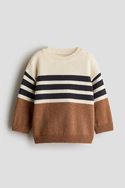H&M Pamuklu Jakarlı Triko Kazak