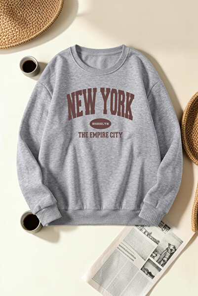 uyguntarz Unisex New York Empire Printed Crew Neck Sweatshirt