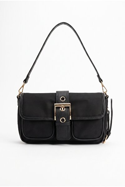 LuviShoes 1497 Black Suede Women's Shoulder Bag