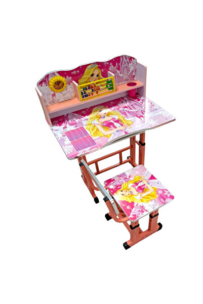 happyworld2026 Set Birou Cu Scăunel, Metalic + MDF, 69x45 cm, Reglabil pe Ină...