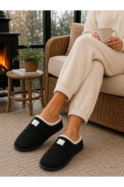 MOON CLOUD Unisex Sıcak Tutan Rahat Peluş Kapitone Ev Terliği Ev Botu Kışlık Yumuşak Taban Ev Botu ZYN263