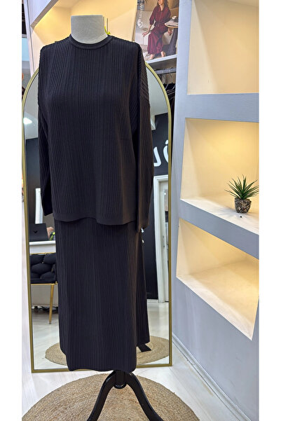 Nuss Triko Skirt Suit Black 702