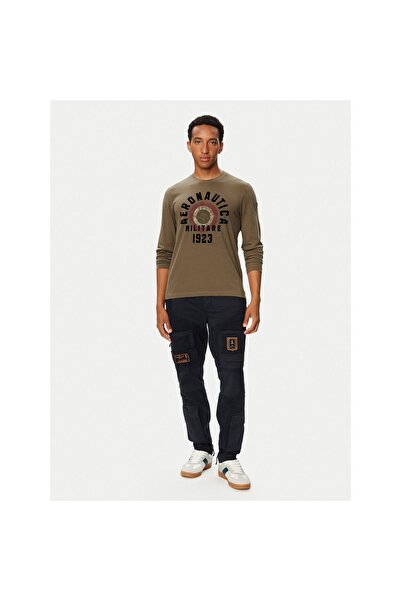Aeronautica Militare Bluză cu mânecă lungă pentru bărbați 262TS2570UJ00641 Kaki
