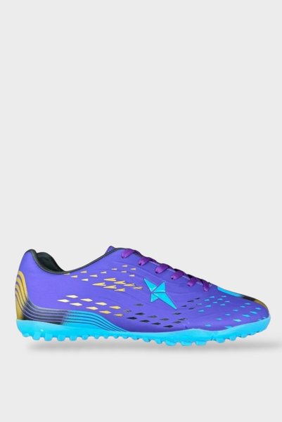 Jagulep Men's Tpu Sole Football Turf Shoes Purple-Yellow