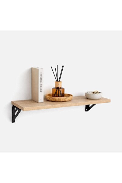 OEM Etajeră de perete din lemn cu console metalice 40x14,8x1,5cm