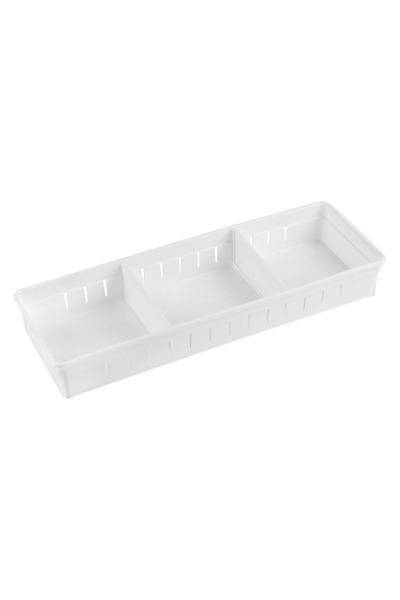 OEM Organizator alb pentru sertar cu 2 compartimente, 35x12x5cm