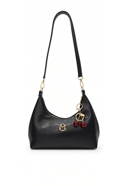 cantamella Black Shoulder Bag with Cherry Charm Gift, Stylish Shoulder and Ha...