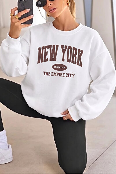 uyguntarz Unisex New York Empire Printed Crew Neck Sweatshirt