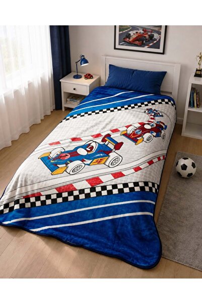 AKSU -Formula Racing Blue- Παιδική κουβέρτα για ένα παιδί (155x215)