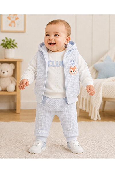 Caramell 3-18 Months Fri̇ends Vested Triple Set - Blue