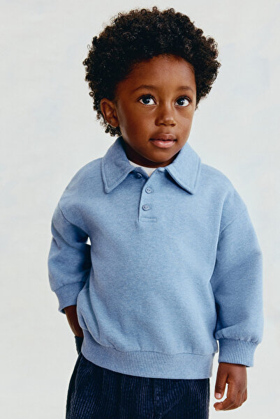 H&M Pamuklu Polo Sweatshirt