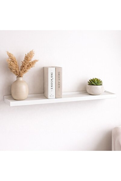 OEM Etajeră de perete albă 48x10x4cm - Montare ușoară, MDF cu aspect de stejar