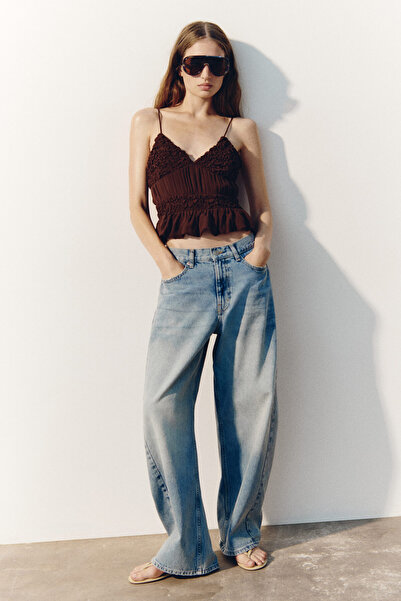H&M Askılı ve Büzgülü Şifon Üst
