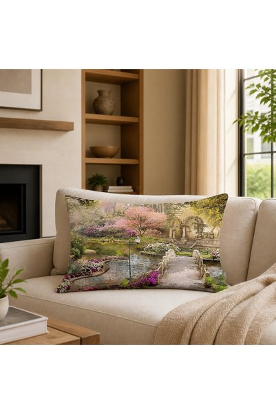 RemHome REM HOME Çiçek Bahçesi Dekoratif Dikdörtgen Kırlent Kılıfı