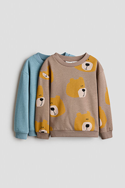 H&M 2'li Baskılı Sweatshirt