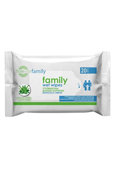 Fiorevita Șervețele umede pentru familie 20 buc. - Aloe Vera și Vitamina E