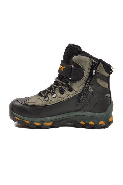 AYK'S Μαύρο-χακί Velcro με αντιολισθητική σόλα, Unisex παιδικές μπότες πεζοπο...