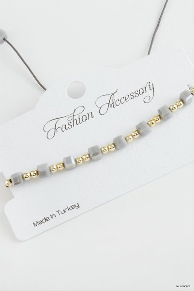 ZERO LAND Concepta Cube Ball Metal Crystal (221518) Bracelet Gray