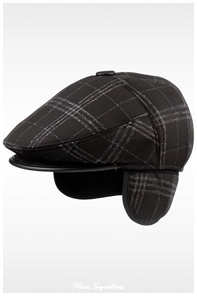 PIECE SIGNATURE Warm Winter Plaid Eared Hat (58-59 Cm) (Standard Size)
