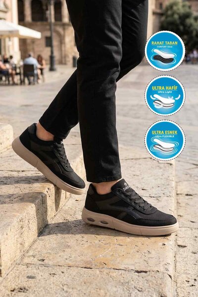 Dakırs Black-Beige Canvas Linen Comfortable Lightweight Flexible Men's Casual...